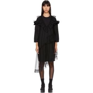 Simone Rocha T-Shirt Dress w Ruffled Tulle Overlay